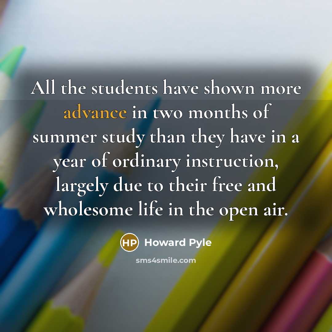 “All the students have shown more advance in two months…” quote by Howard Pyle