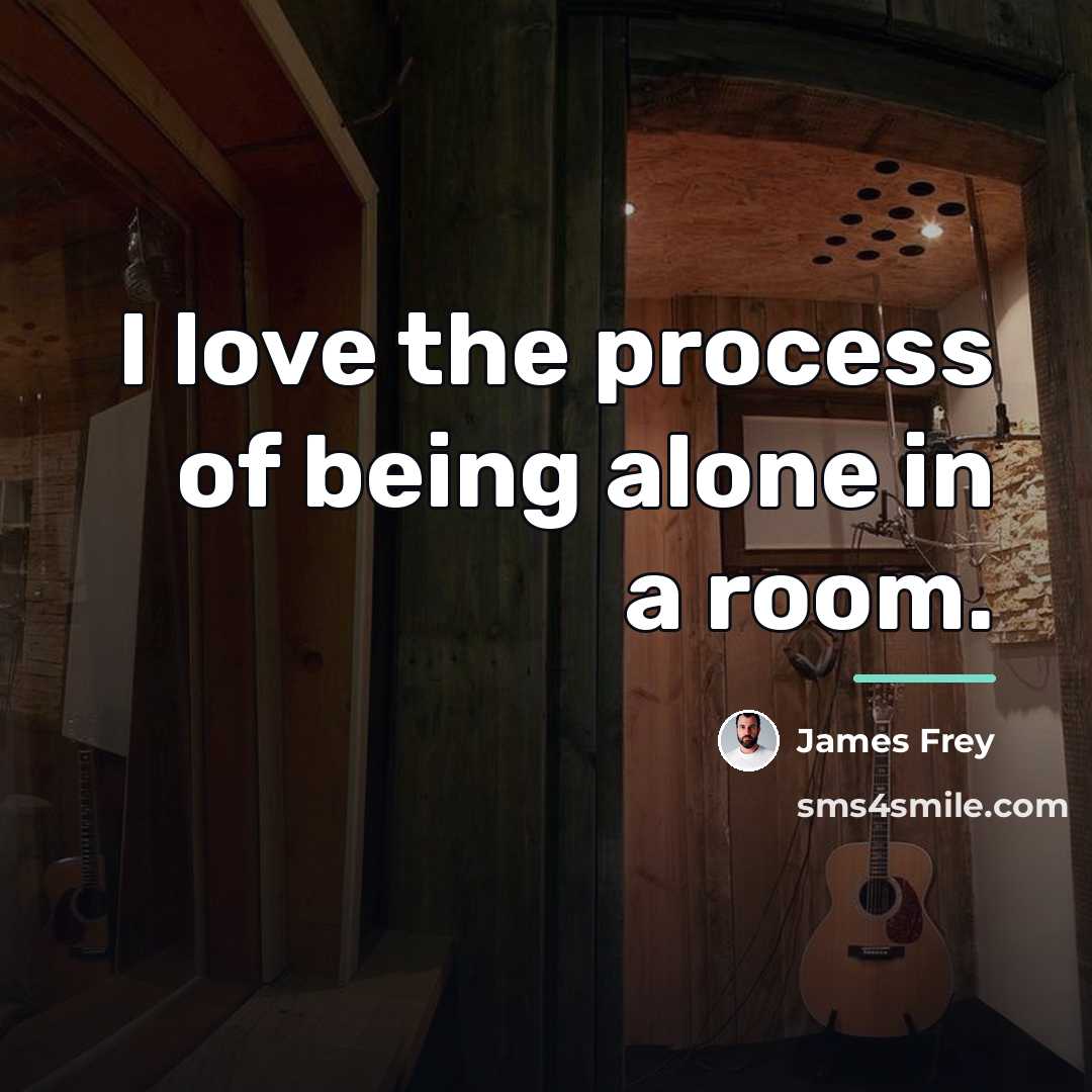 “I love the process of being alone in a room.…” quote by James Frey