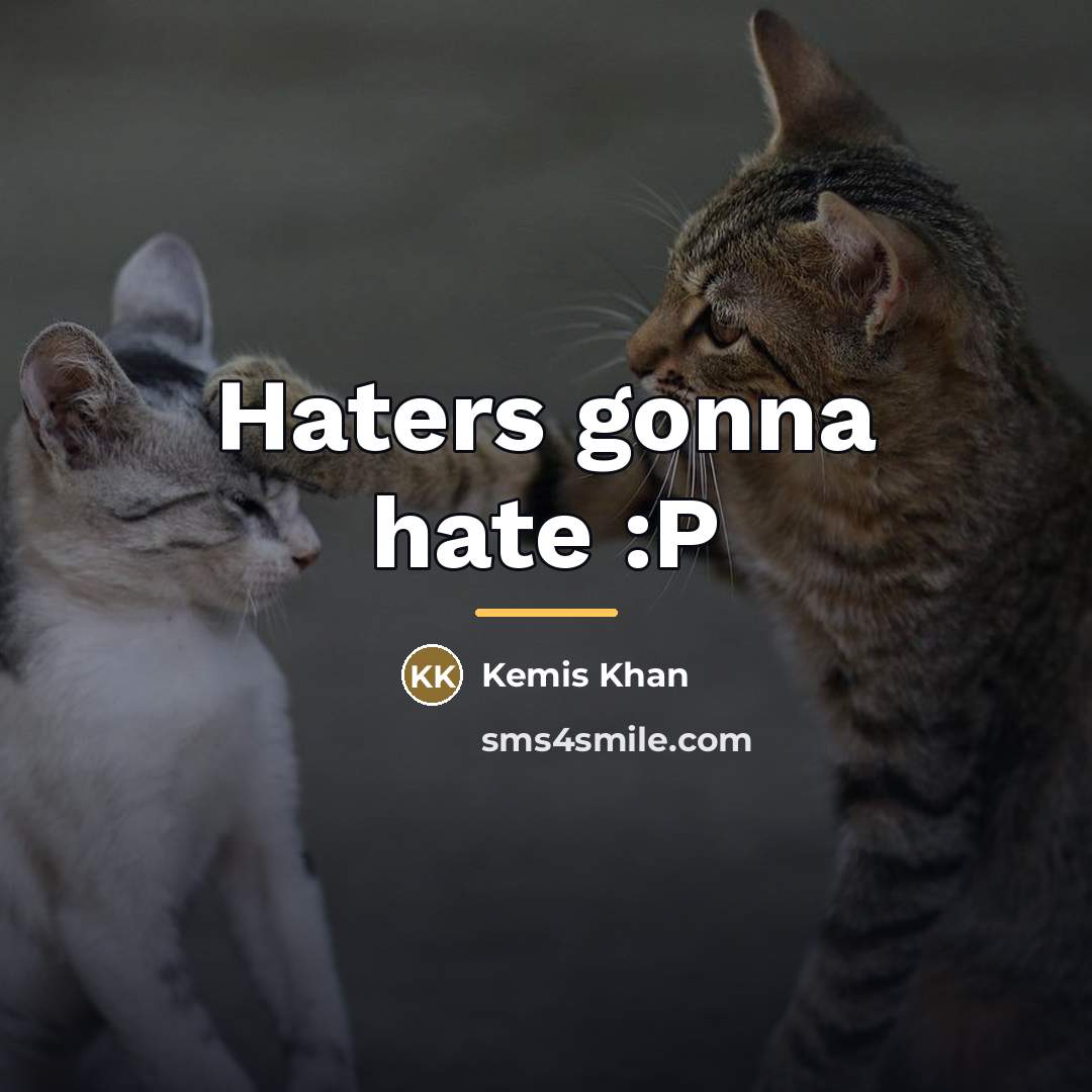“Haters gonna hate :P…” quote by Kemis Khan