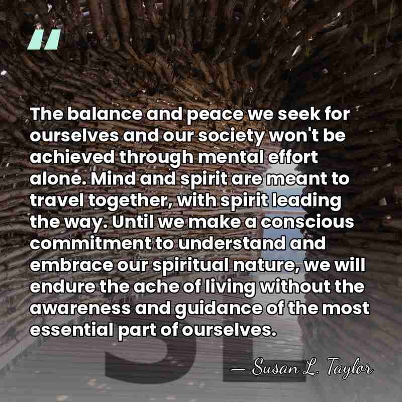 The balance and peace we seek for ourselves and our society won't&hellip; - Susan L. Taylor