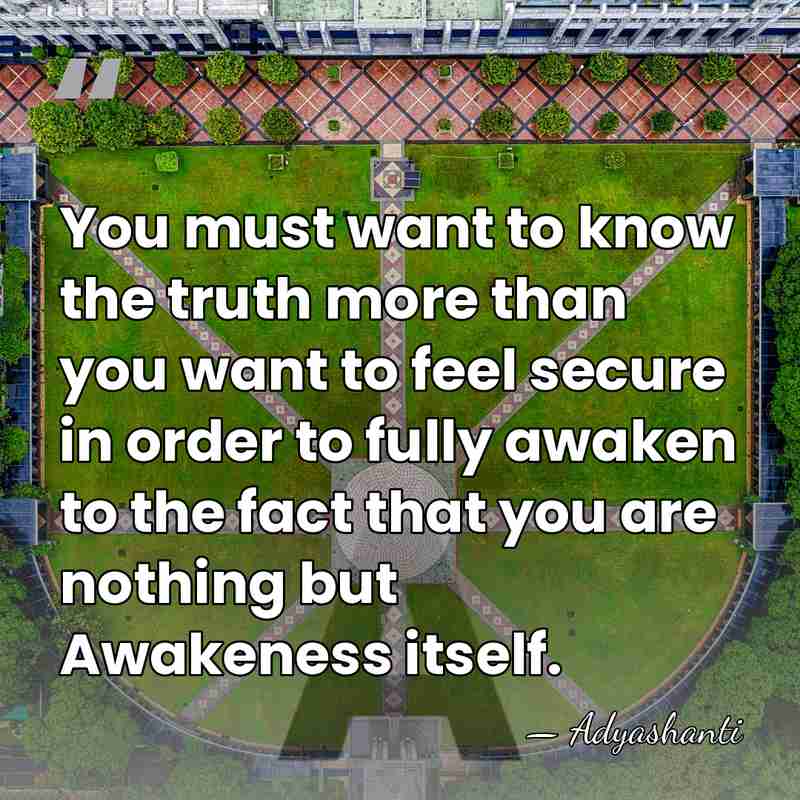 You must want to know the truth more than you want to&hellip; - Adyashanti