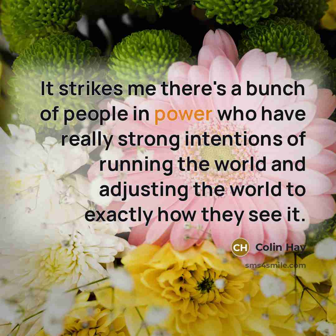 “It strikes me there's a bunch of people in power…” quote by Colin Hay