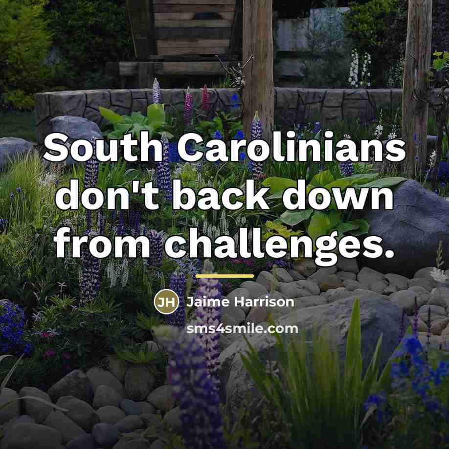 “South Carolinians don't back down from challenges.…” quote by Jaime Harrison