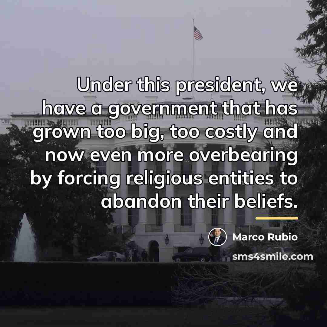 “Under this president, we have a government that has grown…” quote by Marco Rubio