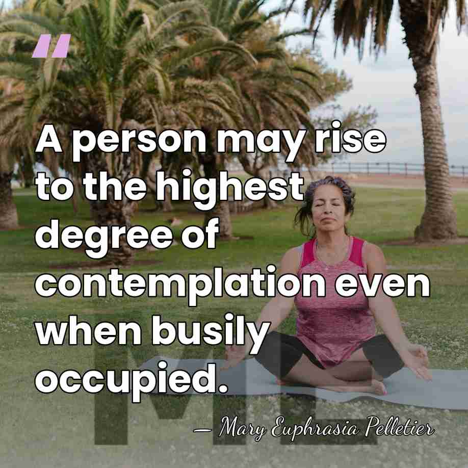 A person may rise to the highest degree of contemplation even when&hellip; - Mary Euphrasia Pelletier