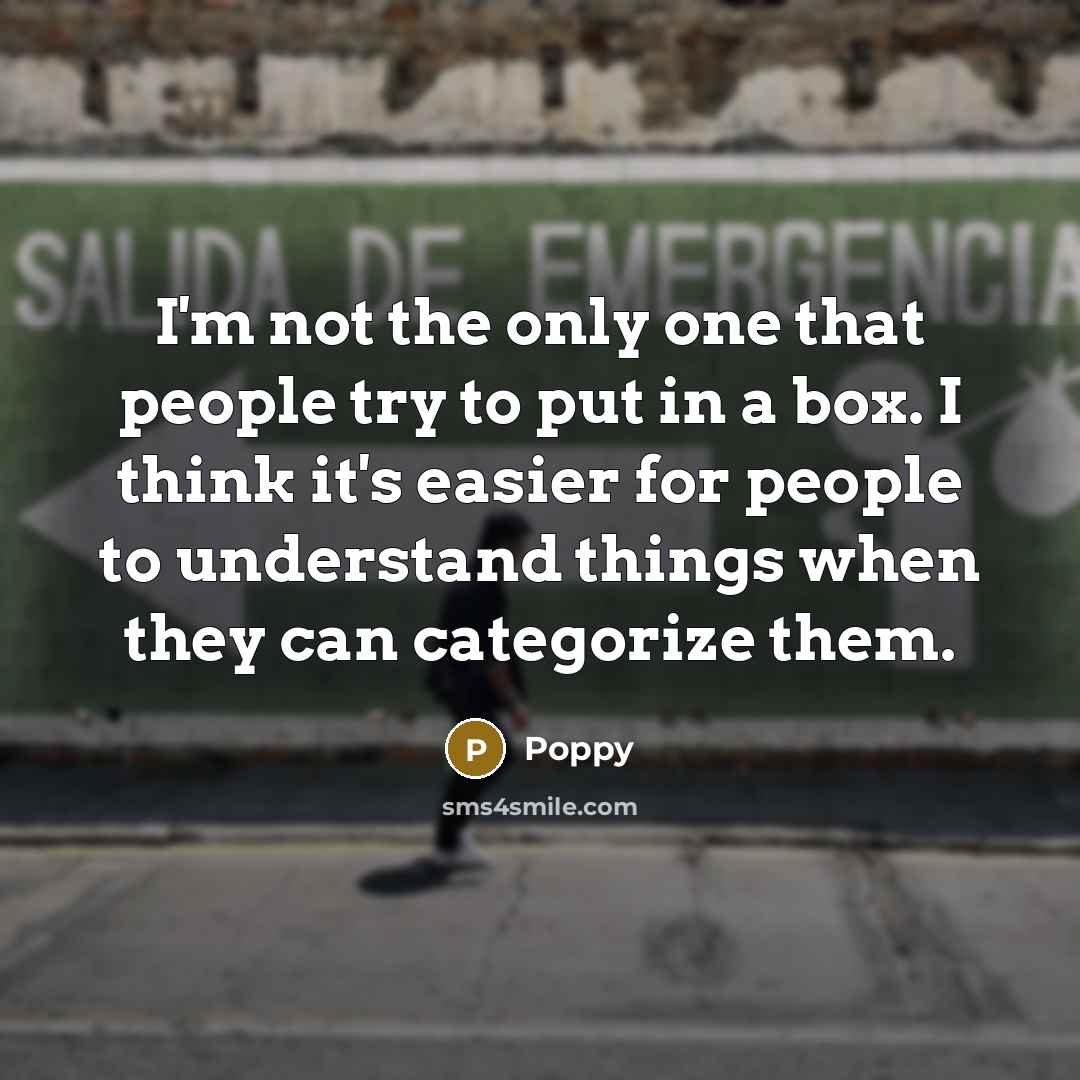 “I'm not the only one that people try to put…” quote by Poppy