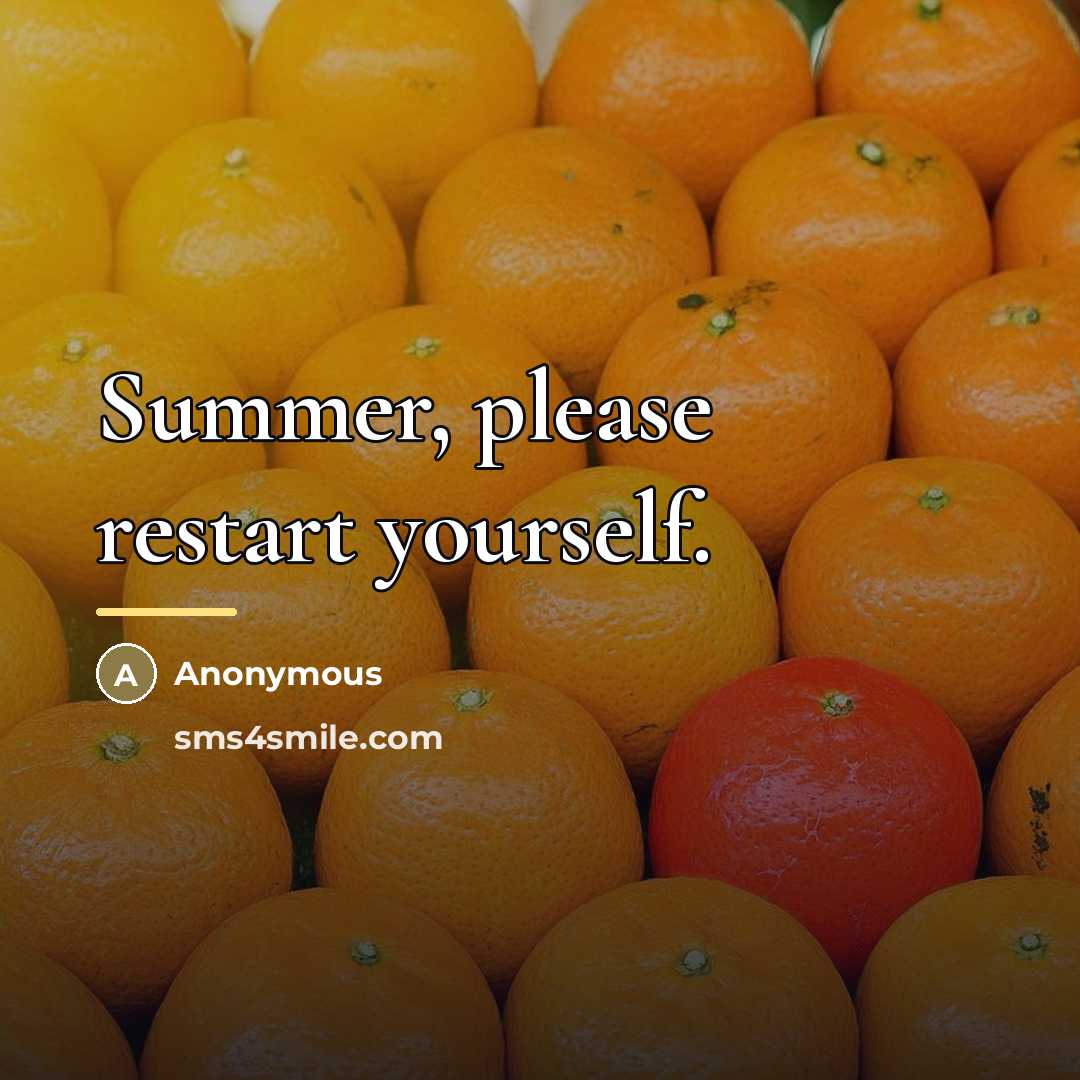 “Summer, please restart yourself.…” quote by Anonymous