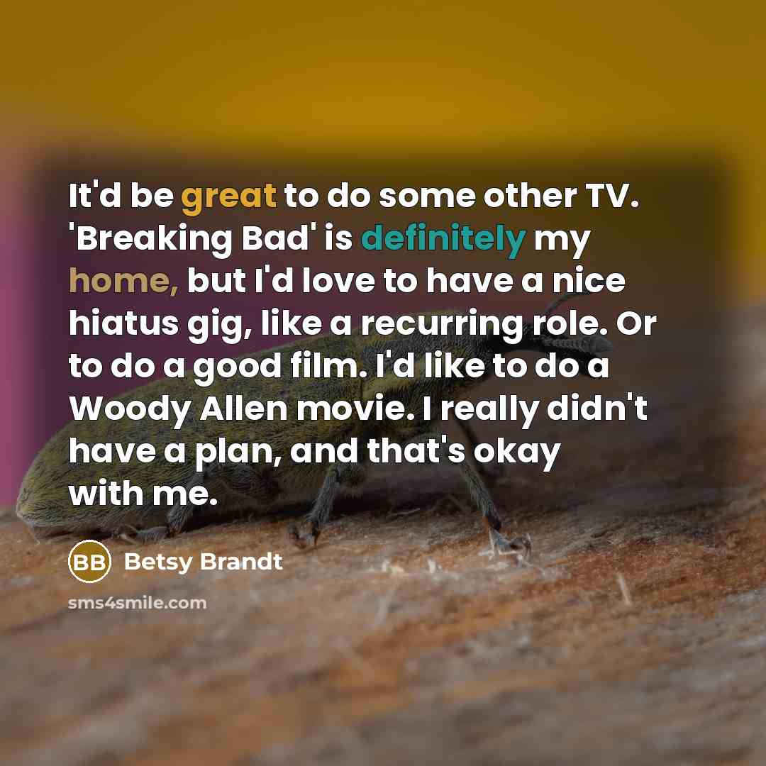 “It'd be great to do some other TV. 'Breaking Bad'…” quote by Betsy Brandt