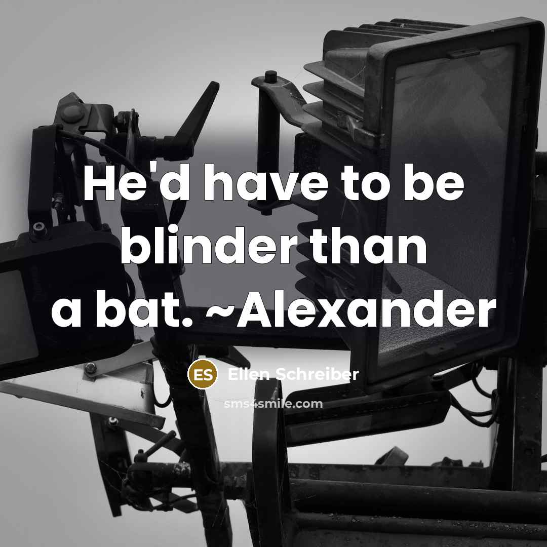“He'd have to be blinder than a bat. ~Alexander…” quote by Ellen Schreiber