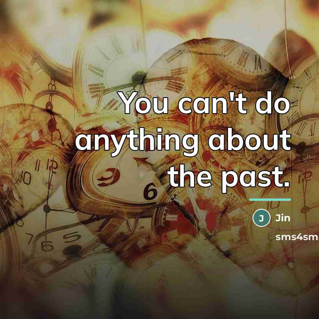 “You can't do anything about the past.…” quote by Jin