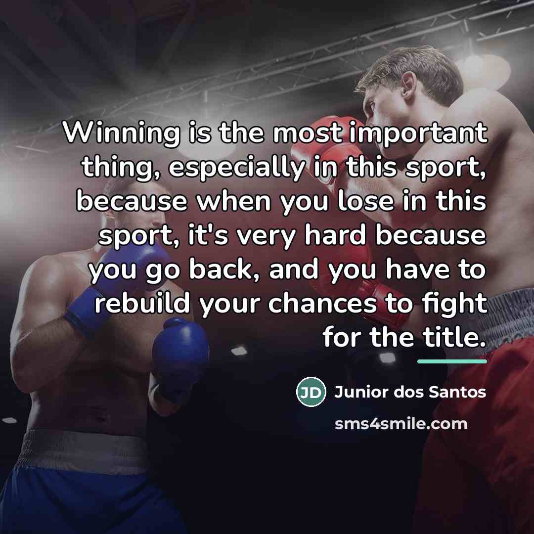 “Winning is the most important thing, especially in this sport,…” quote by Junior dos Santos