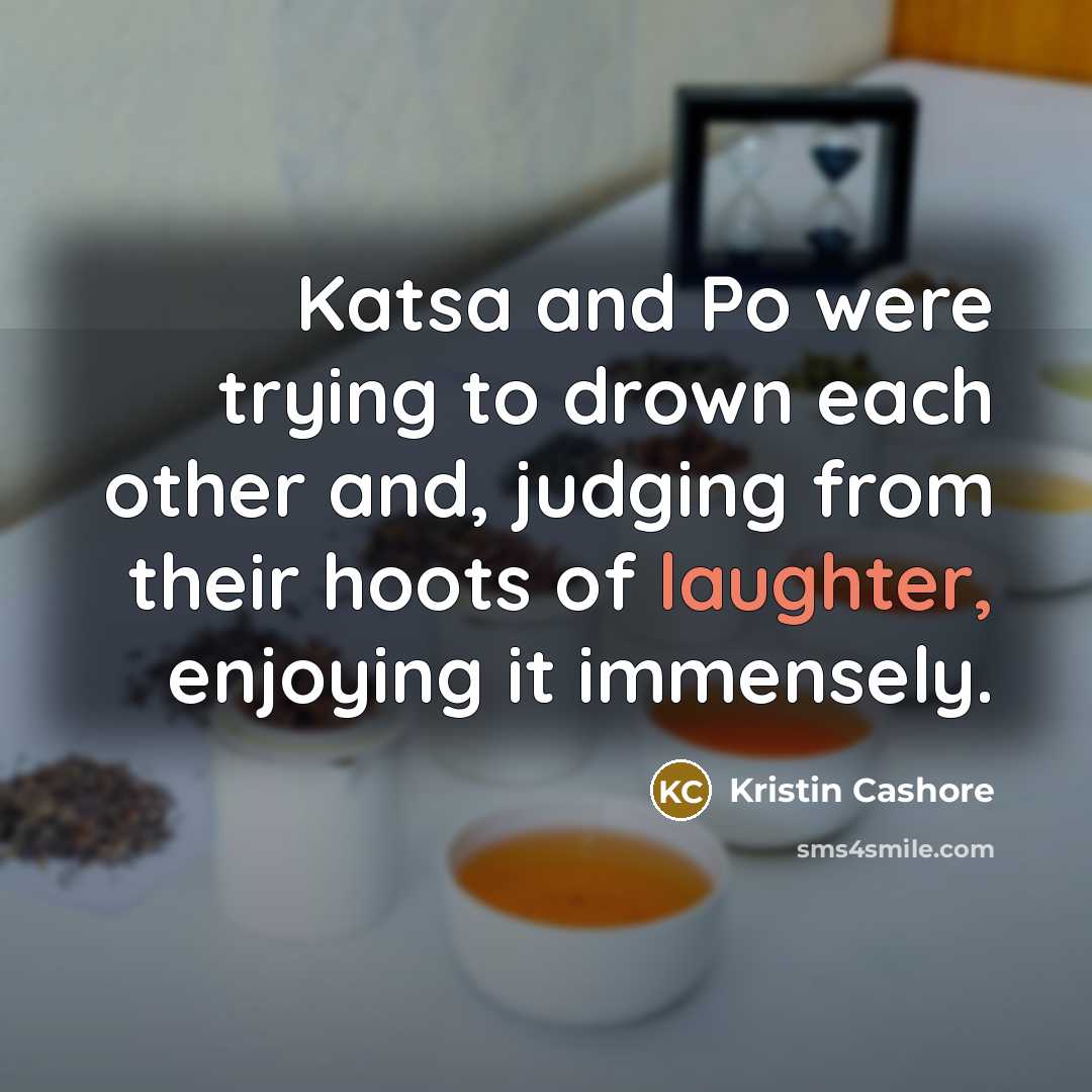 “Katsa and Po were trying to drown each other and, judging from their hoots of laughter, enjoying it immensely.” quote by Kristin Cashore