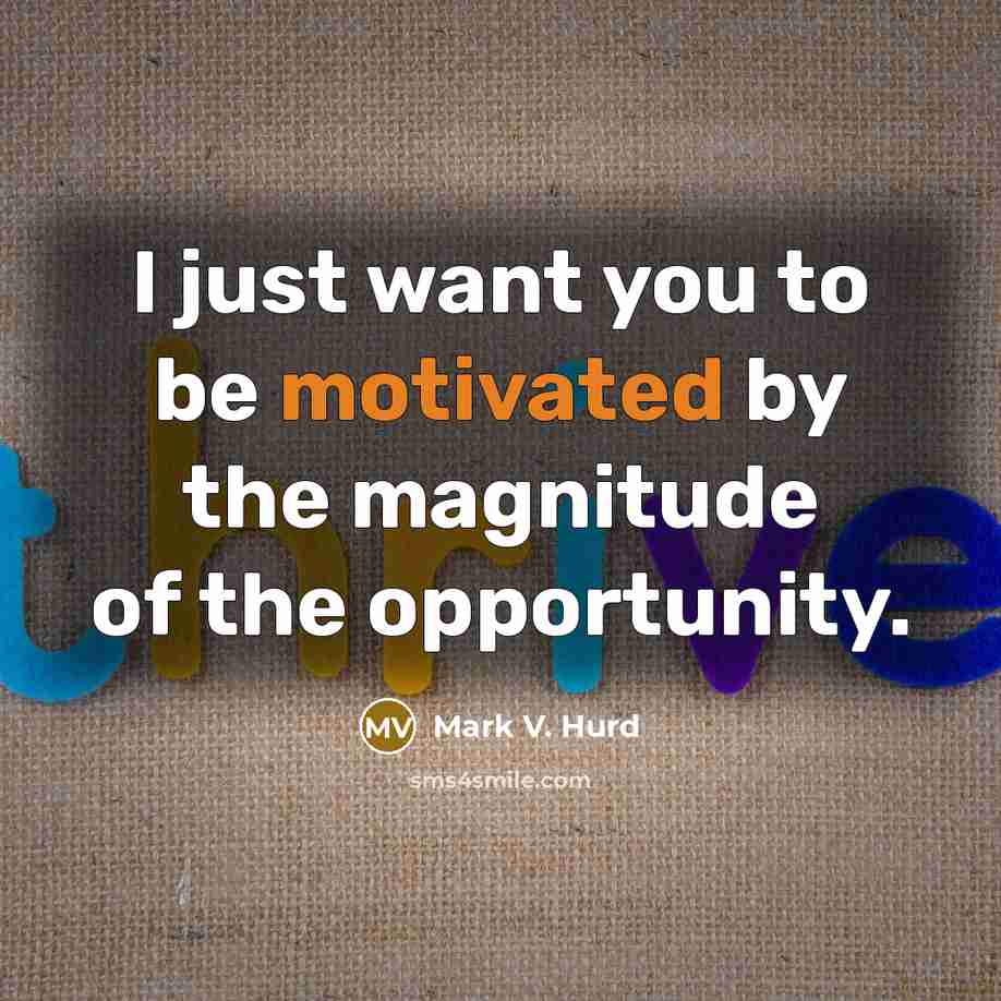 “I just want you to be motivated by the magnitude…” quote by Mark V. Hurd