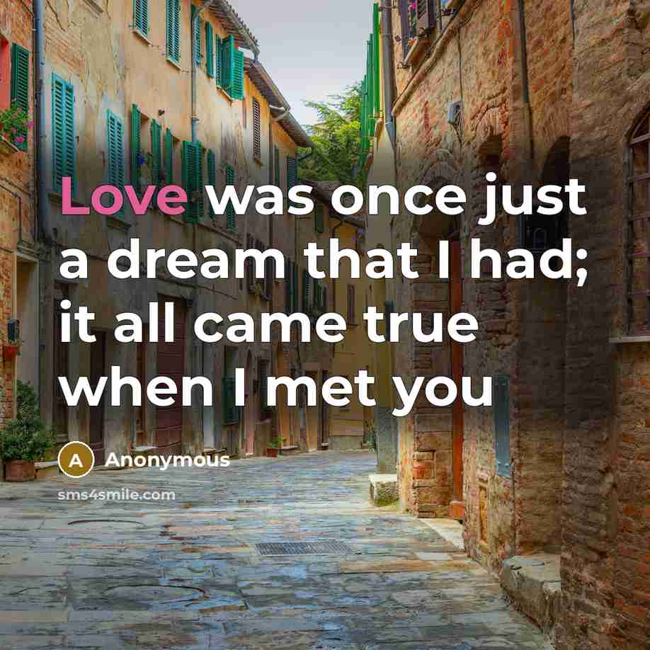 “Love was once just a dream that I had; it…” quote by Anonymous