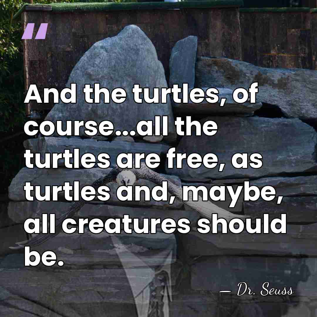 And the turtles, of course...all the turtles are free, as turtles and,&hellip; - Dr. Seuss