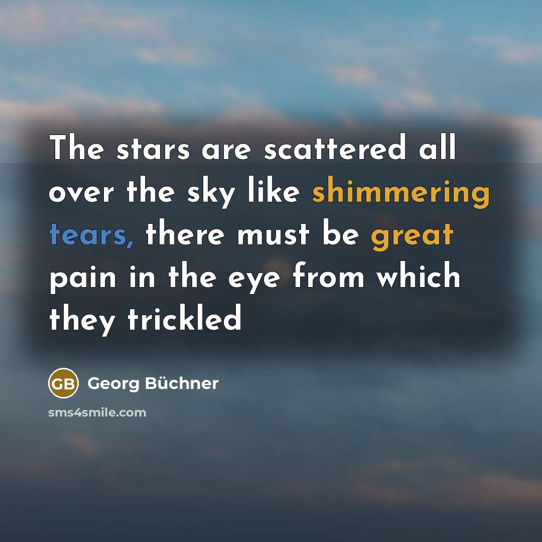 “The stars are scattered all over the sky like shimmering…” quote by Georg Buchner