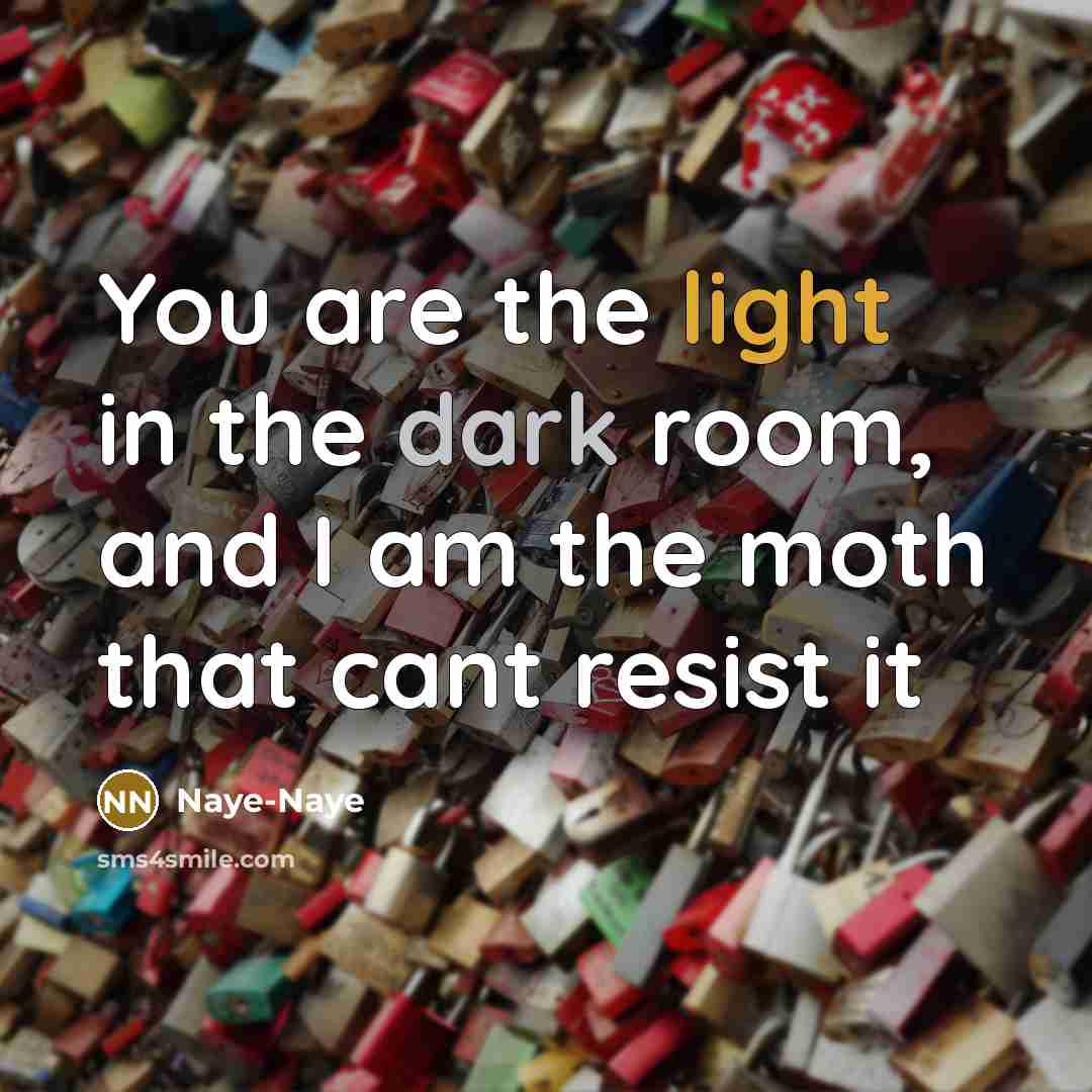 “You are the light in the dark room, and I…” quote by Naye-Naye