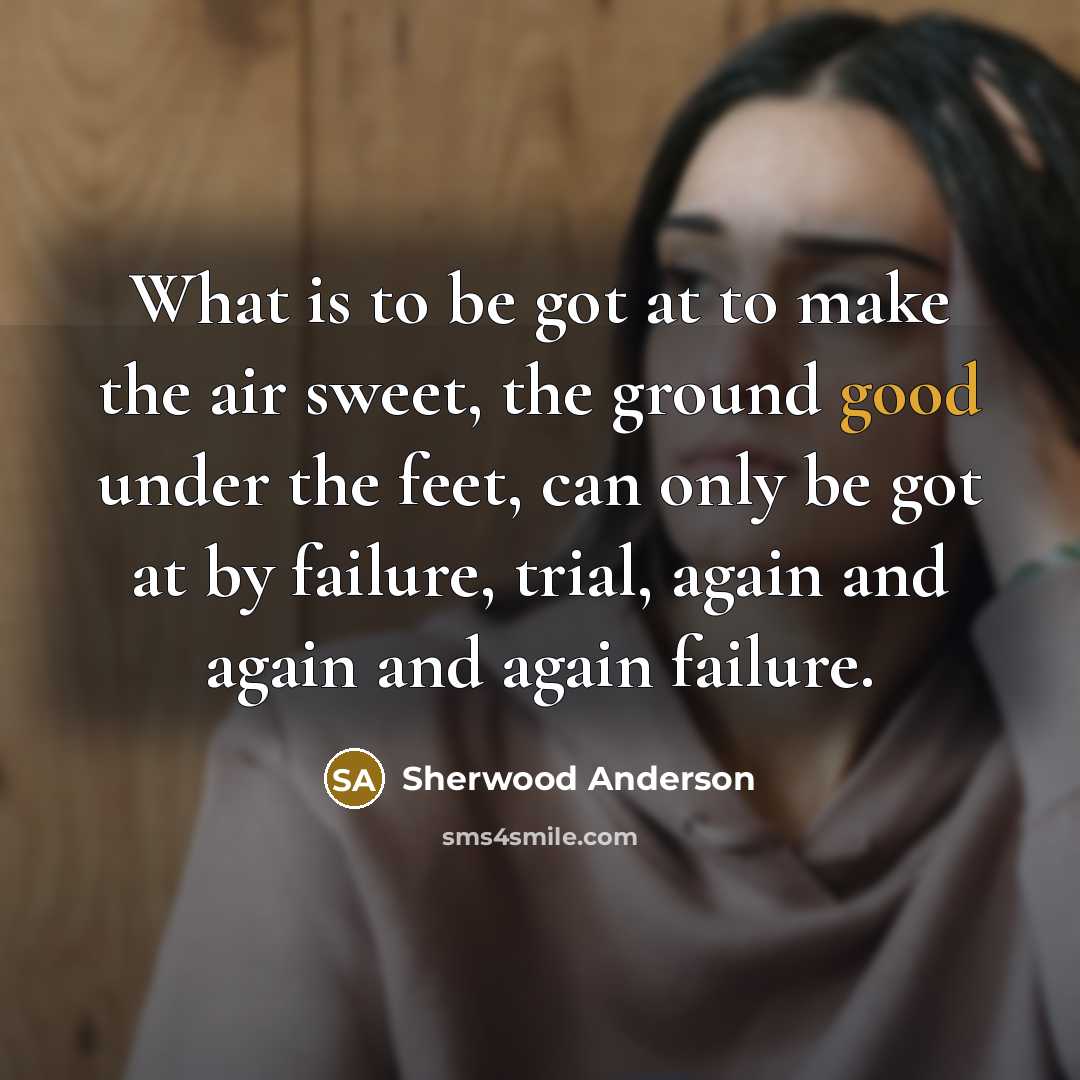 “What is to be got at to make the air…” quote by Sherwood Anderson