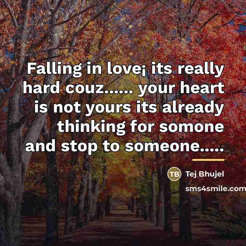 “Falling in love¡ its really hard couz...... your heart is…” quote by Tej Bhujel