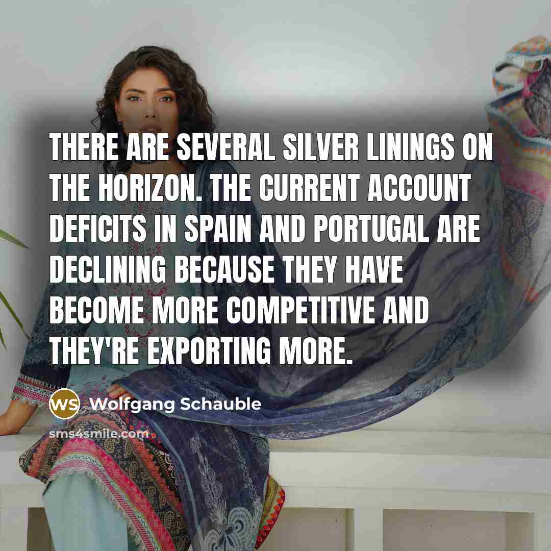 “There are several silver linings on the horizon. The current…” quote by Wolfgang Schauble