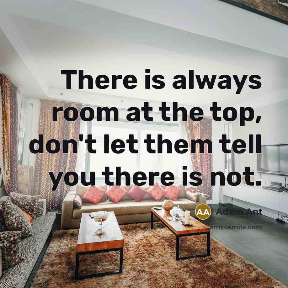 “There is always room at the top, don't let them…” quote by Adam Ant