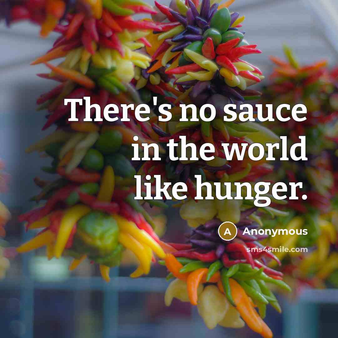 “There's no sauce in the world like hunger.…” quote by Anonymous