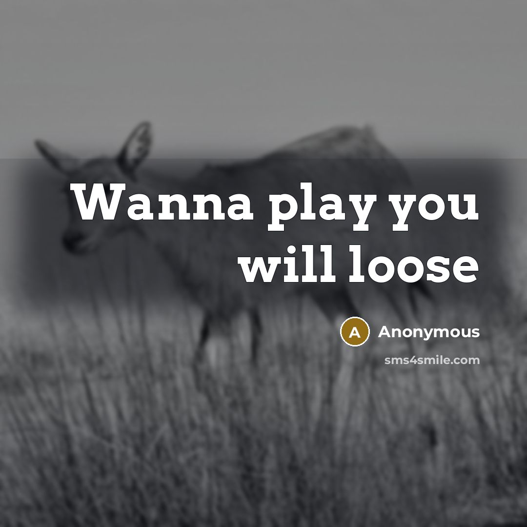 “Wanna play you will loose” quote by Anonymous