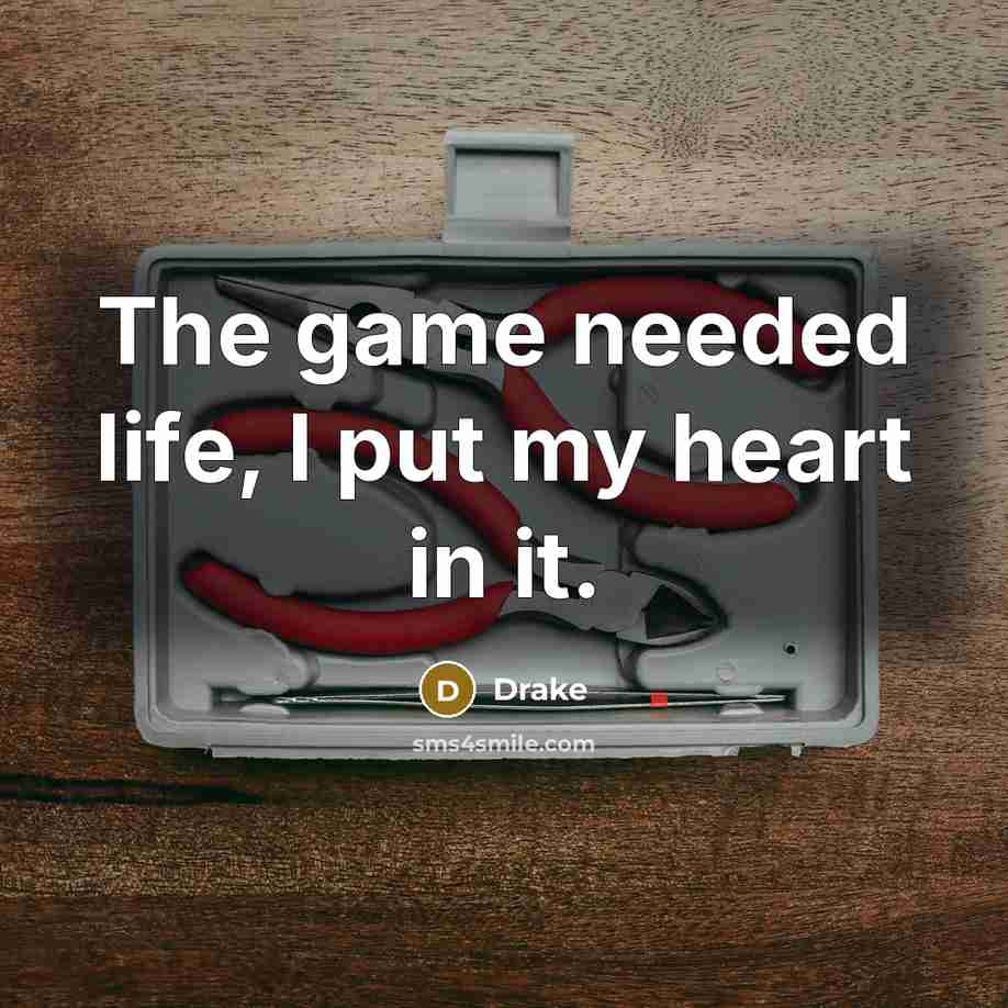 “The game needed life, I put my heart in it.” quote by Drake