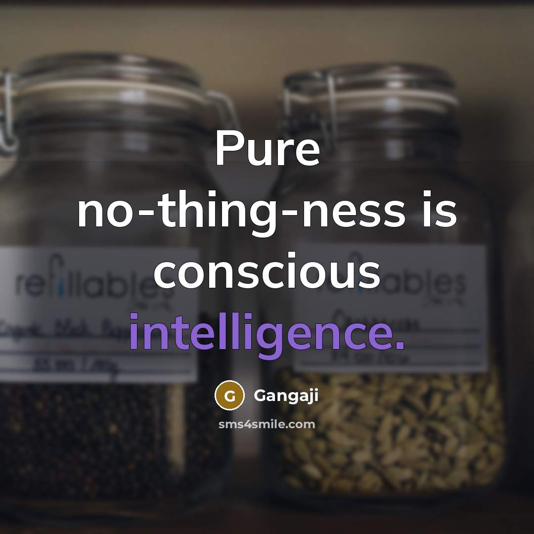 “Pure no-thing-ness is conscious intelligence.…” quote by Gangaji