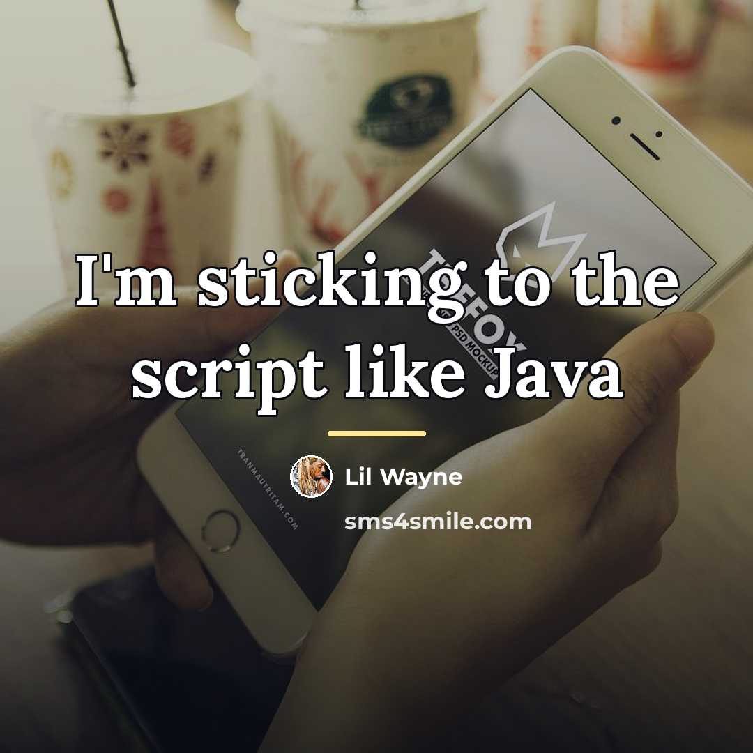 “I'm sticking to the script like Java…” quote by LiL Wayne