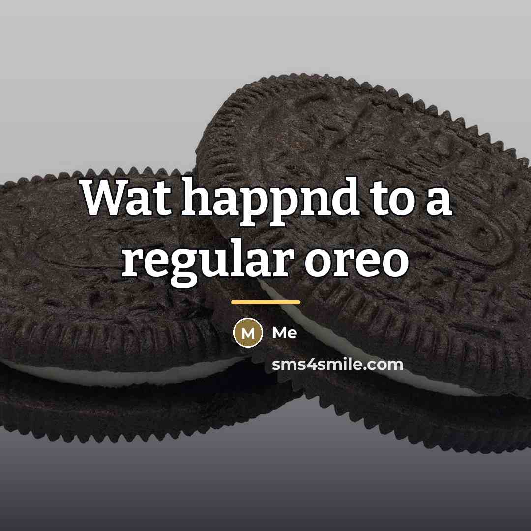 “Wat happnd to a regular oreo…” quote by Me