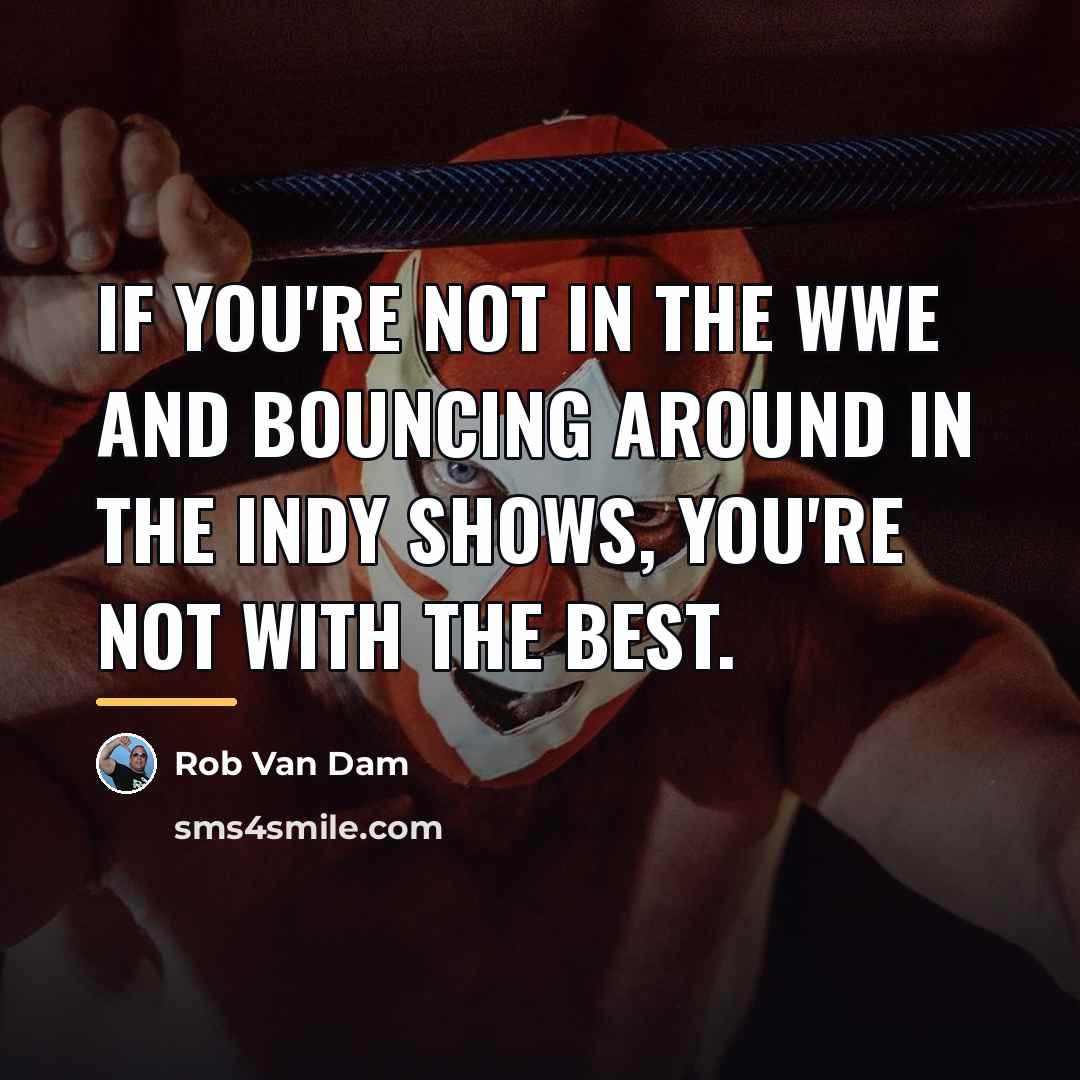 “If you're not in the WWE and bouncing around in…” quote by Rob Van Dam