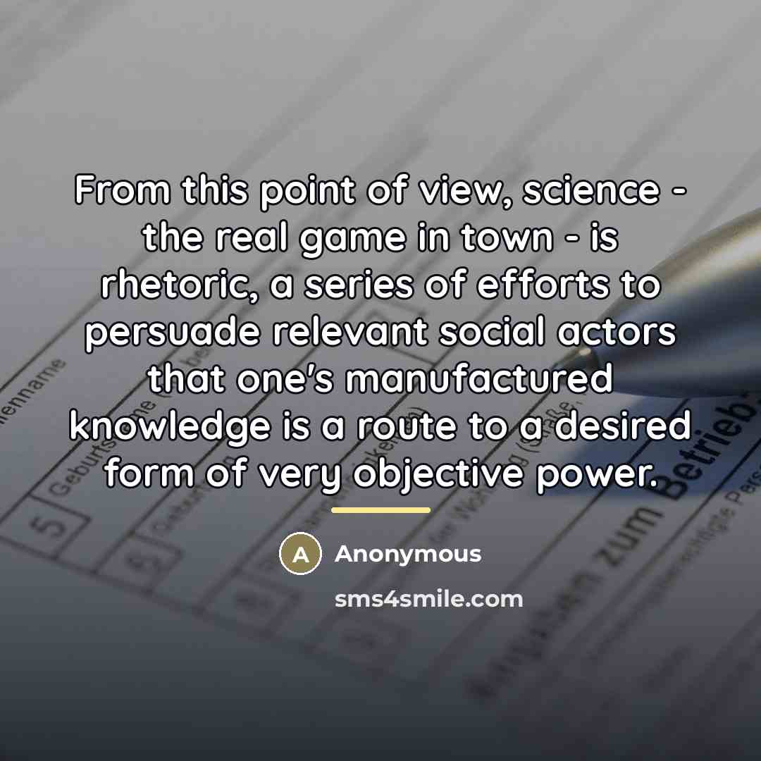 “From this point of view, science - the real game…” quote by Anonymous