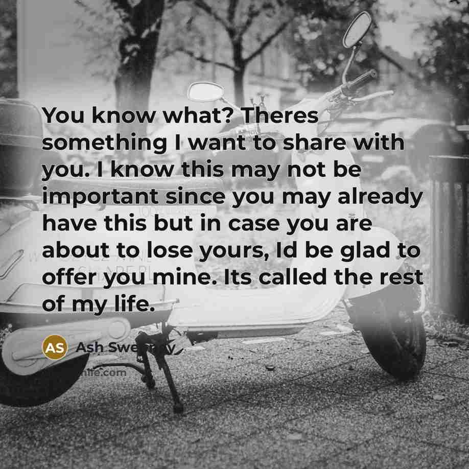 “You know what? Theres something I want to share with…” quote by Ash Sweeney
