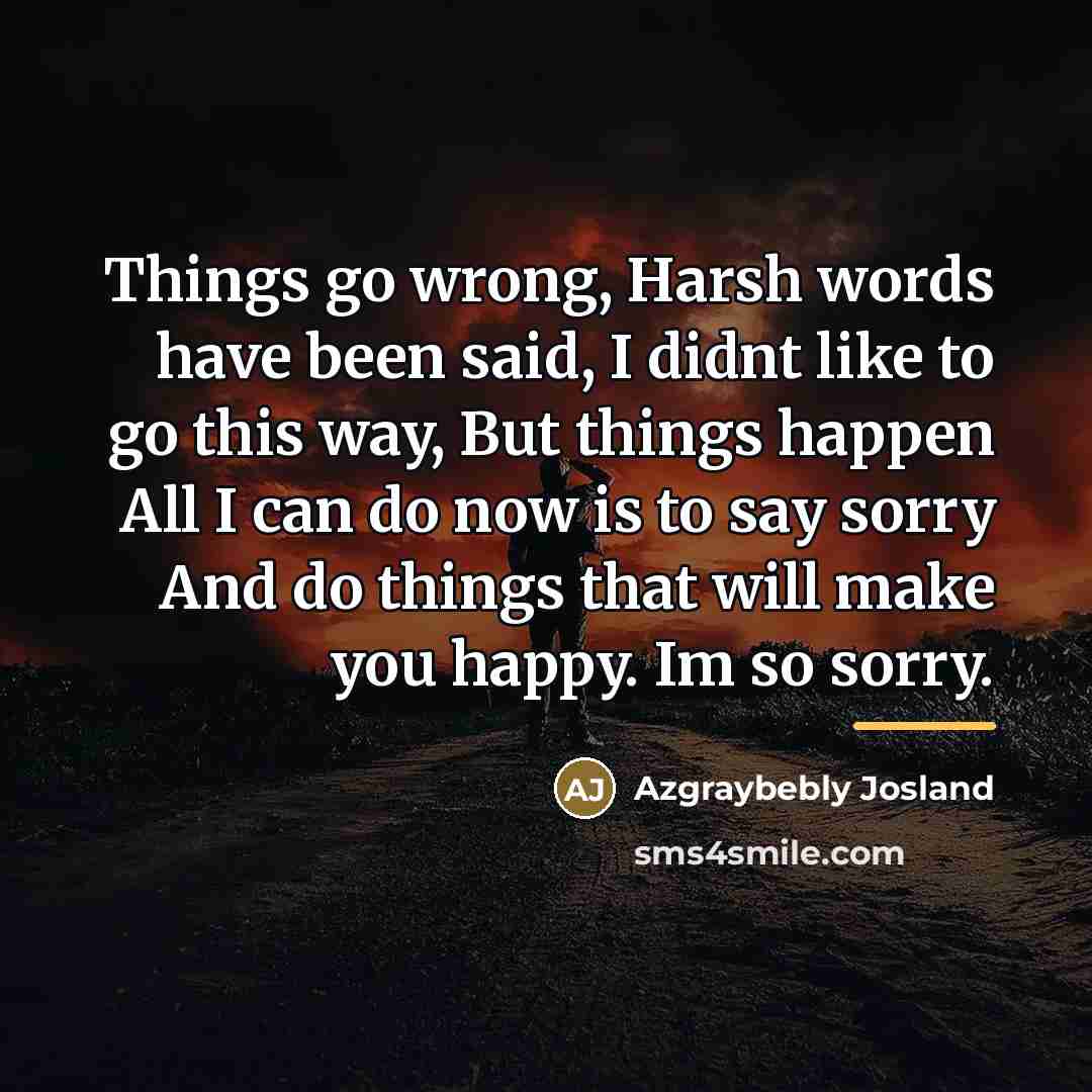 “Things go wrong, Harsh words have been said, I didnt…” quote by Azgraybebly Josland