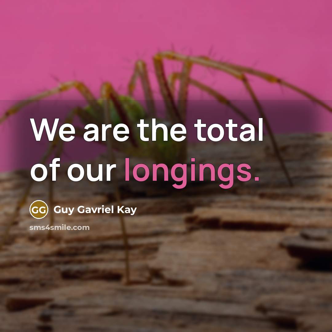 “We are the total of our longings.…” quote by Guy Gavriel Kay