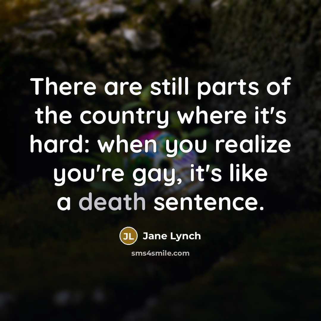 “There are still parts of the country where it's hard:…” quote by Jane Lynch