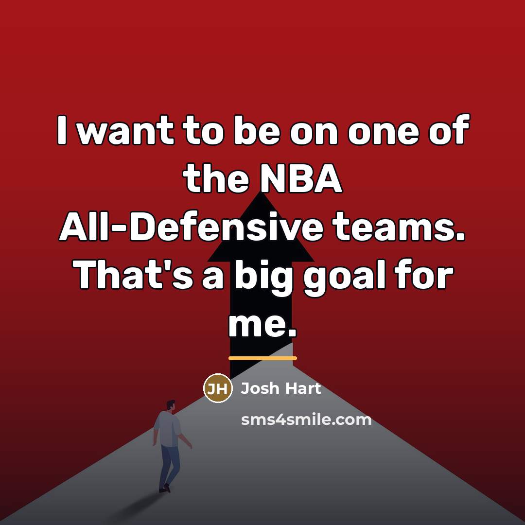 “I want to be on one of the NBA All-Defensive…” quote by Josh Hart