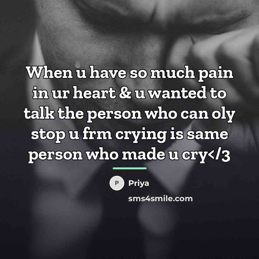 “When u have so much pain in ur heart &…” quote by Priya