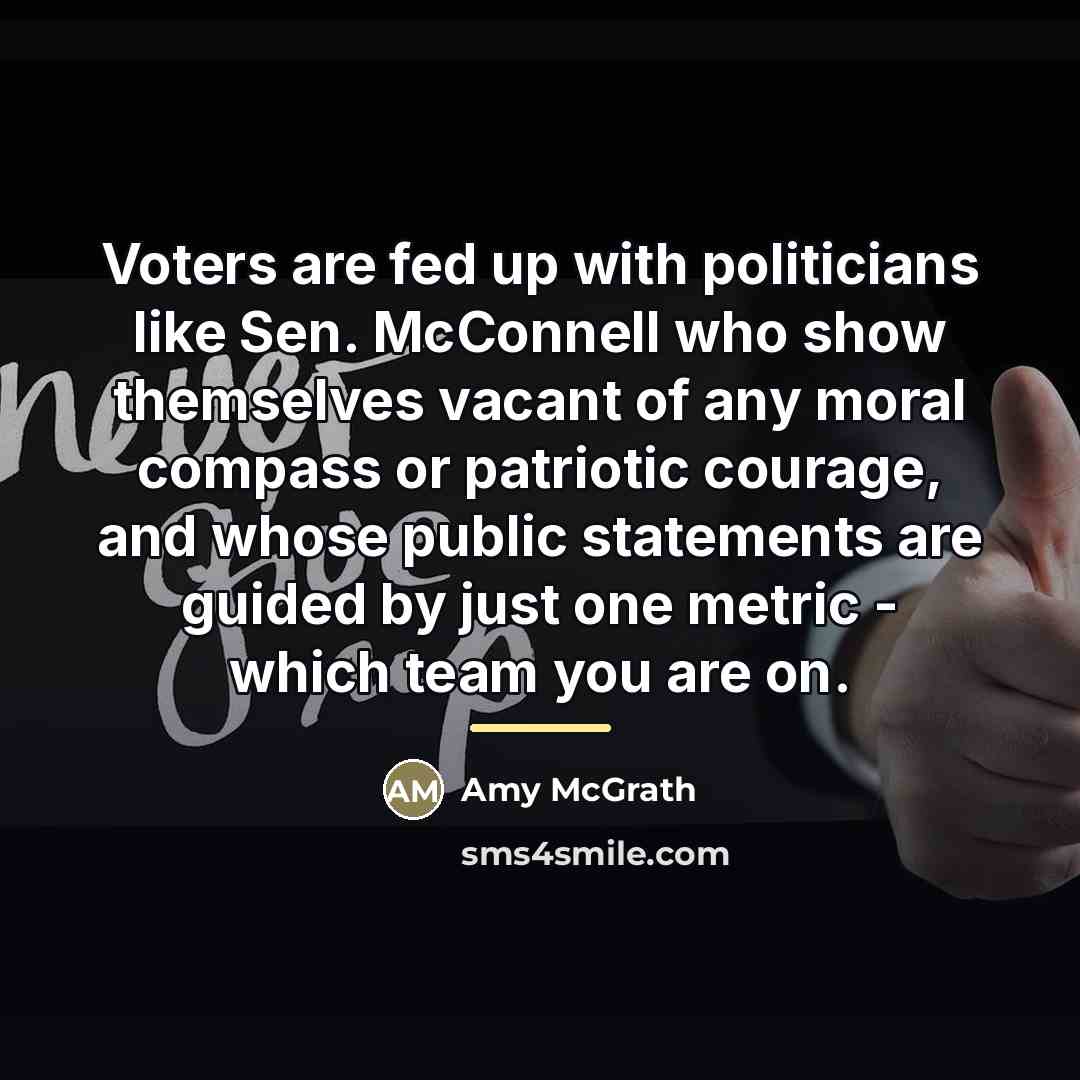 “Voters are fed up with politicians like Sen. McConnell who…” quote by Amy McGrath