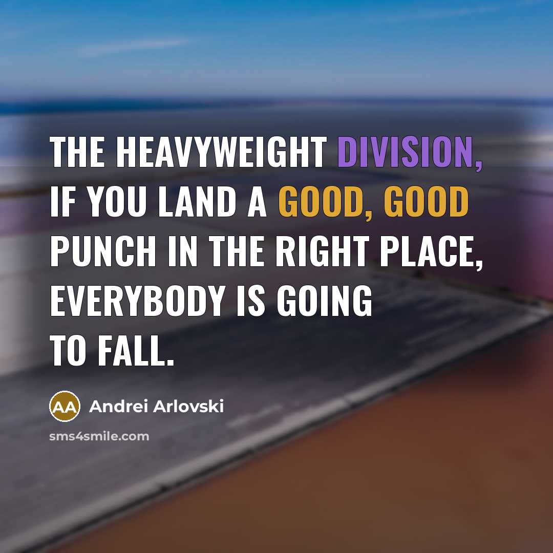 “The heavyweight division, if you land a good, good punch…” quote by Andrei Arlovski