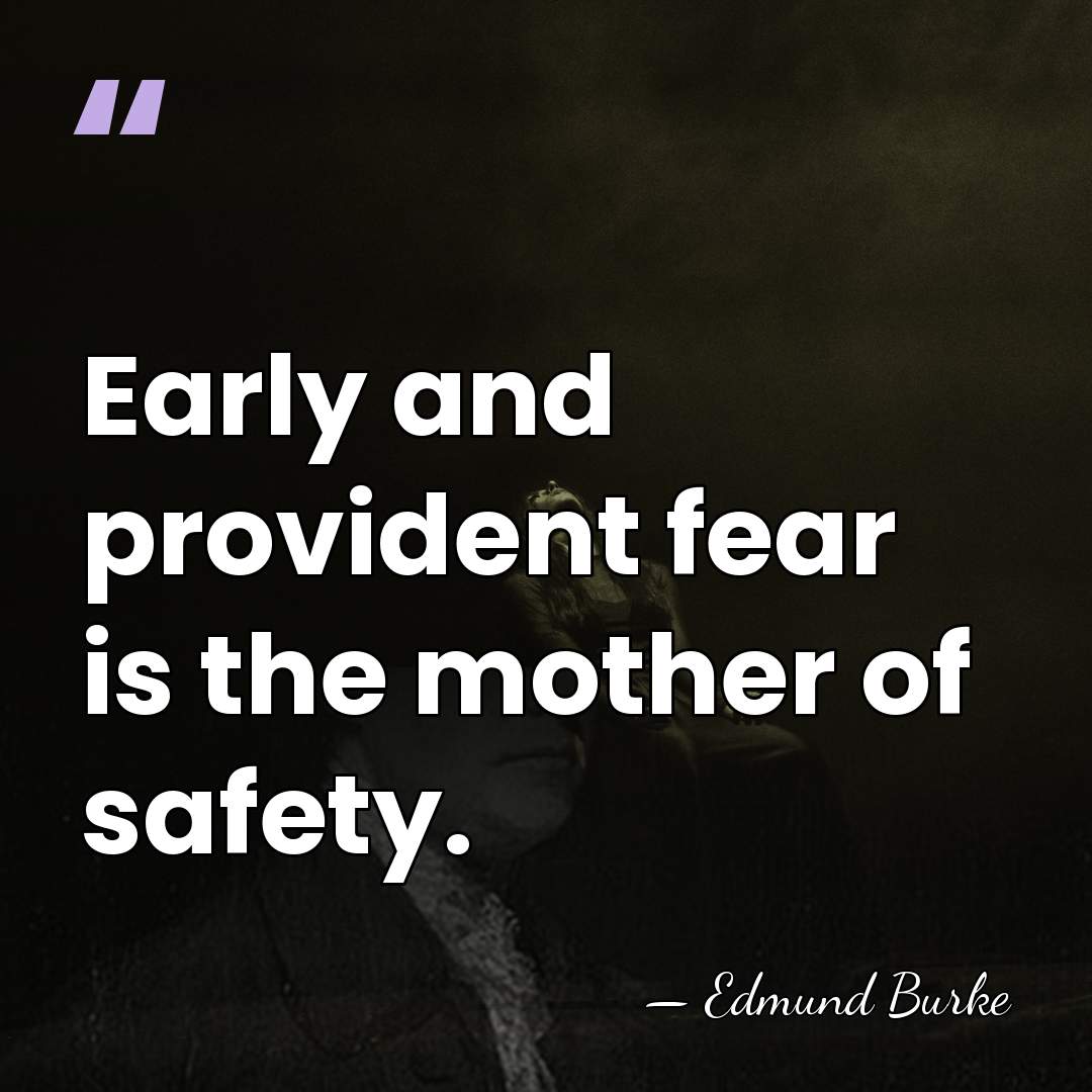 Early and provident fear is the mother of safety. - Edmund Burke