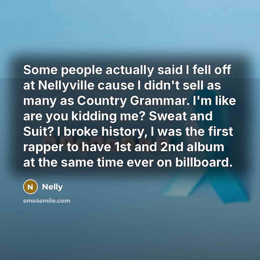 “Some people actually said I fell off at Nellyville cause…” quote by Nelly