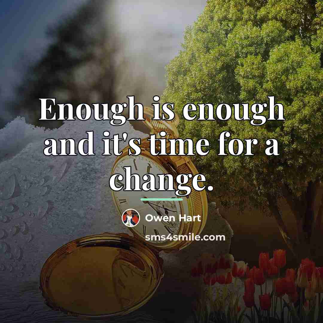 “Enough is enough and it's time for a change.…” quote by Owen Hart
