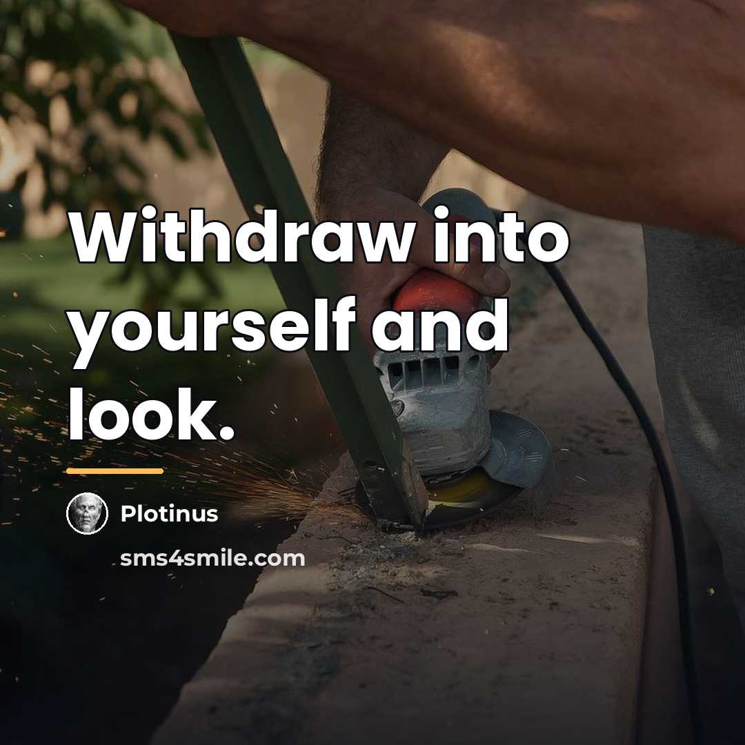 “Withdraw into yourself and look.…” quote by Plotinus