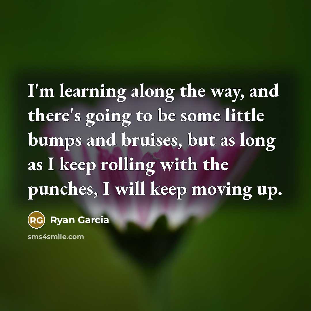“I'm learning along the way, and there's going to be…” quote by Ryan Garcia