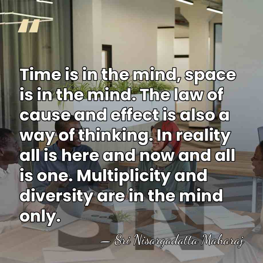 Time is in the mind, space is in the mind. The law&hellip; - Sri Nisargadatta Maharaj