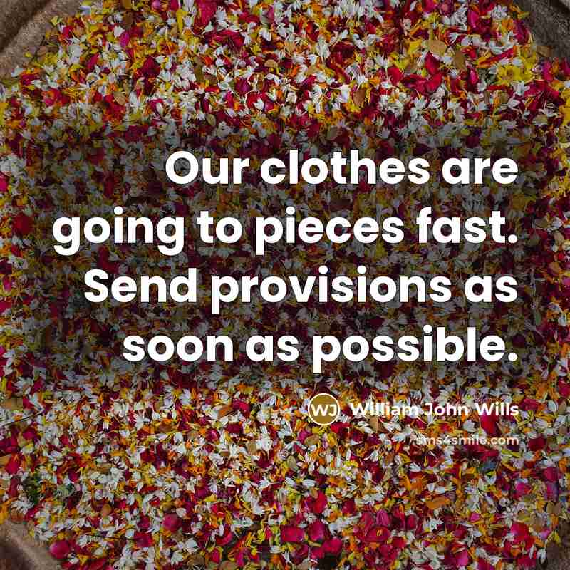 “Our clothes are going to pieces fast. Send provisions as…” quote by William John Wills