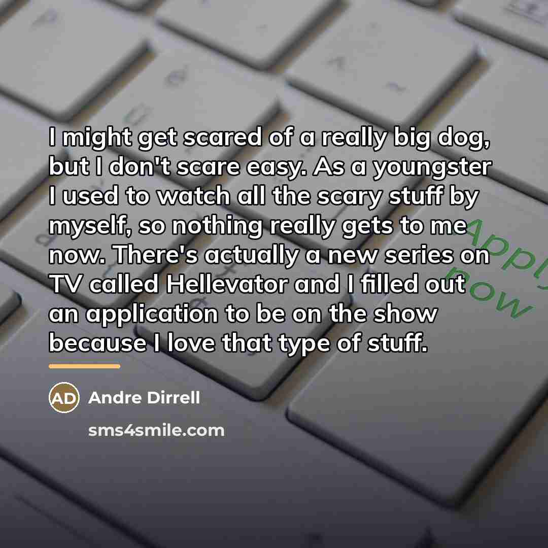 “I might get scared of a really big dog, but…” quote by Andre Dirrell
