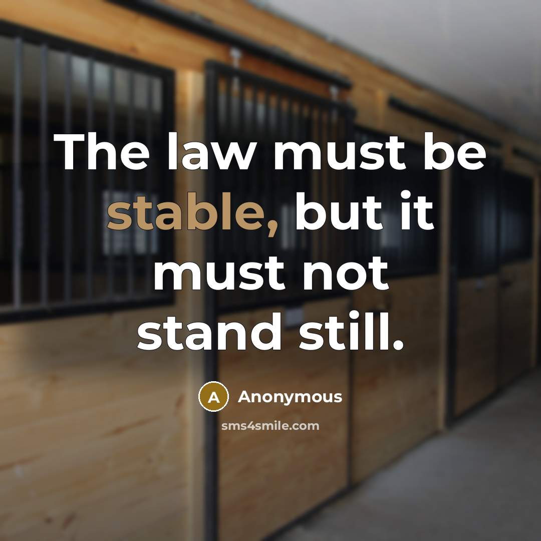 “The law must be stable, but it must not stand…” quote by Anonymous